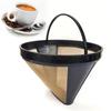 Coffee Filter Washable Reusable Coffee Maker Machine Cone Shape Fine Mesh 10-12 Cup Coffee Filter