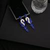 Water Droplet Shaped Retro Long Leaf Tassel Alloy Diamond Inlaid Elegant Temperament Earrings