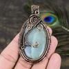 Aquamarine Handmade Copper Wire Wrap Jewelry Pendant 3.07 o0Q81