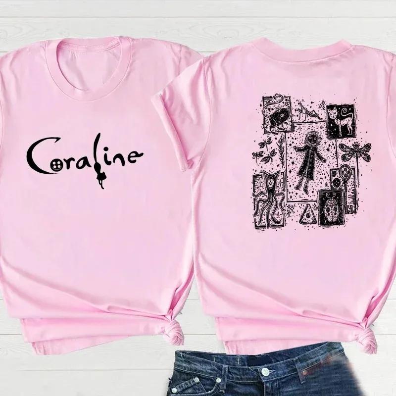 Retro Coraline Movie T Shirt Unisex FeUnisex Coraline Doll Dreams Unisex Tshirt Horror Movie Tee Shirt Streetwear Cotton Tops Tee Unisex