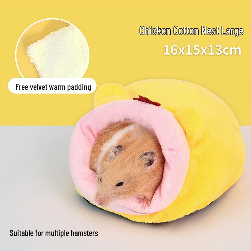 Теплое хлопковое гнездо для хомяков и мышей - Зимний спальный мешок-домик