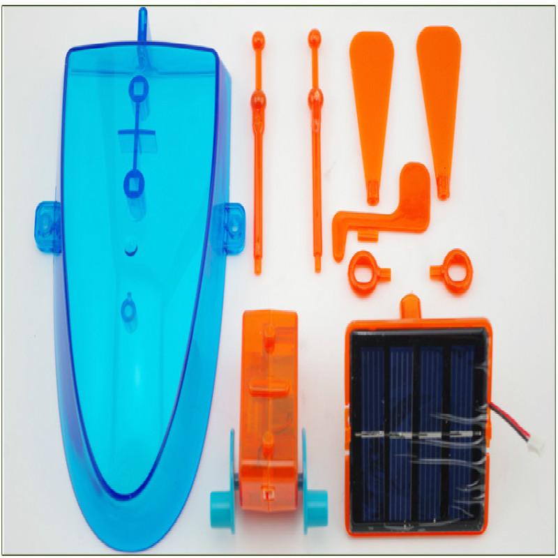 Solar Powered Rowing Toy Children DIY Creative Puzzle Module Ship Deformation Toy Gift