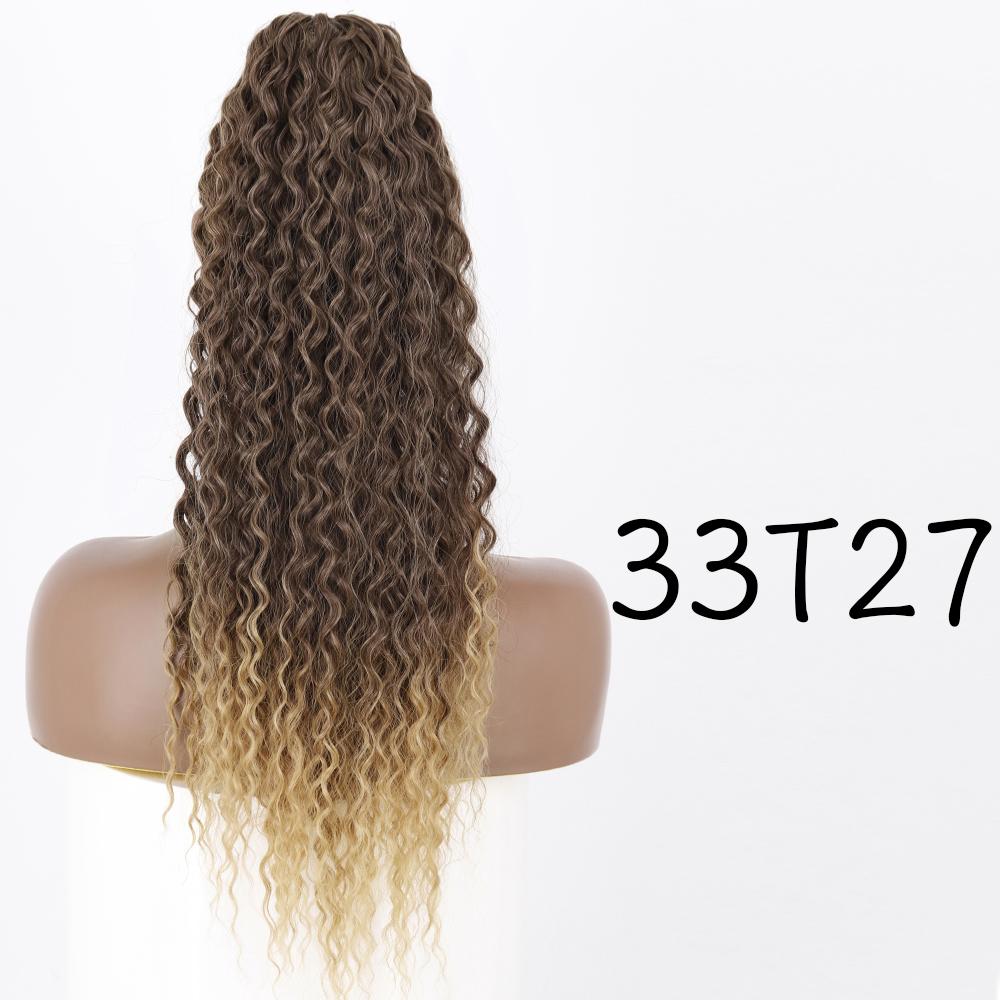 MERISIHAIR Synthetic Drawstring Ponytail Long Curly Ponytail Clip In Hair Extension Women Natural Black Hairpiece