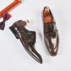 Japanese Pointed Toe New British Style Double Buckle Mengke Monk Shoe Men's Business Formal Leather Shoes Leather Office