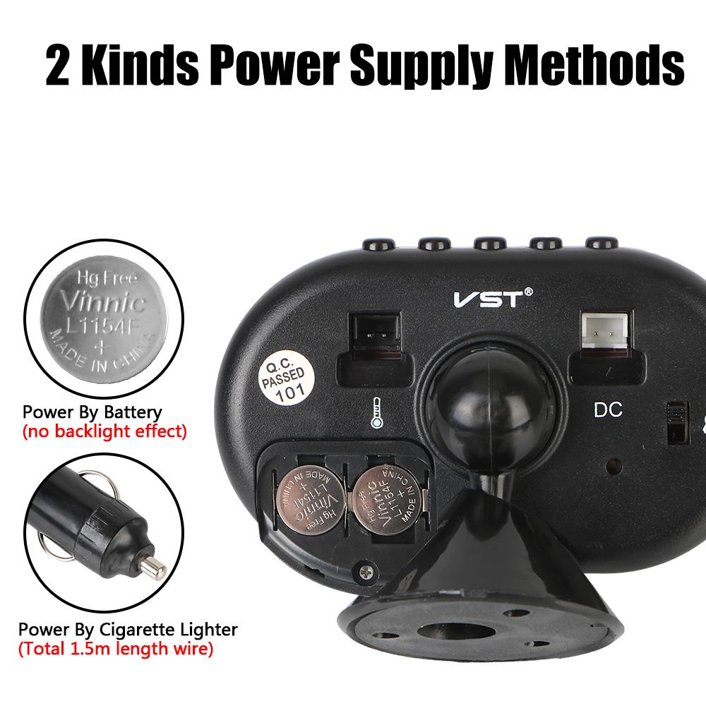 ЖК Цифровые Светящиеся Часы Автомобильные Электронные 3 в 1 Автомобильный Вольтметр Термометр 12В/24В Предупреждение о заморозках Подсветка