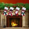 Christmas Stocking Snowman Santa Design Soft Xmas Stockings with Plush Cuff Fireplace Hanging