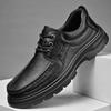 Genuine Leather Mens Comfort Casual Shoes Breathable Male Driving Footwear Moccasin Travel Lace-Up Male Shoes Camping Footwear