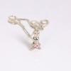 Nephrite Bunny Heart Cubic Necklace (pink)