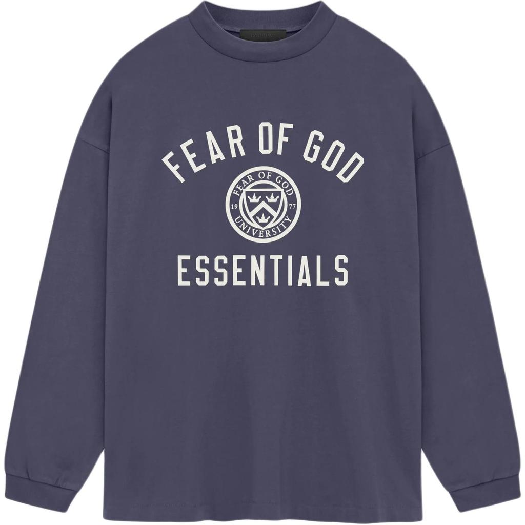 Fear of God Essentials Jersey Long-Sleeve Tee Marine Men Tops Blue 125HO244204F