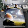 3D Space Planet Bedding Set Romantic Starry Sky Quilt Cover Pillowcase 2/3pcs Men's Teenagers Space Fan Cover Gift