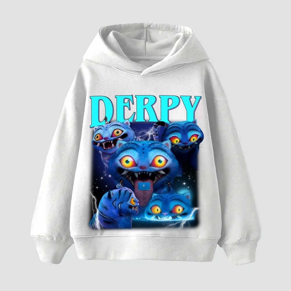 Children's Korean Wave Fashion Casual Tops KPop Demon Hunter Rumi Derpy Cartoon Girls Boy Hooded Sweatshirt War Kids Outfits Gif