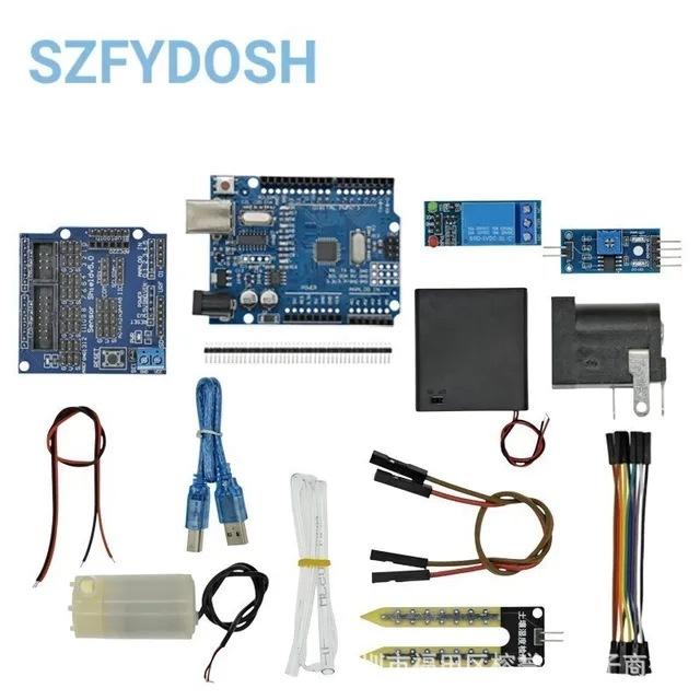 Automatic Watering Pump, Automatic Irrigation DIY Set UNO R3 Soil Moisture Detection Automatic Watering Set