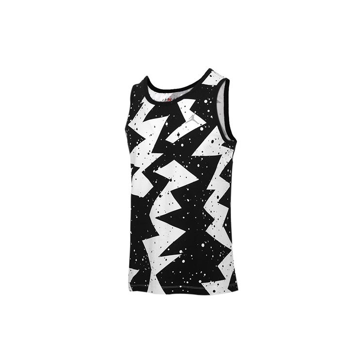 Jordan Printed Poolside Breathable Basketball Vest Men Tops Black White CJ6231-010