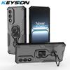 KEYSION Shockproof Armor Case for OnePlus Nord 5 5G Silicone+PC Upright Metal Live Ring Stand Phone Cover for OnePlus Nord CE5
