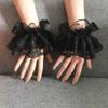 Hand Sleeve Wrist Cuffs Ruffled Floral Black Lace Elastic Bracelet Elegant Women Girls Wrist Warmers Gloves