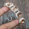 Morganite Gemstone Handmade 925 Sterling Silver Cuff Jewelry Bangle Adjustable For Her