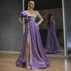 2025 Spring European & American Women's Satin Gold-Purple Sequined Evening Dress