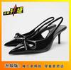 French Pointed Head, Light Mouth, Thin Heel, Bow, Empty Sandals for Women, New Red High Heels for Women In Autumn and Winter 2025