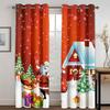 3D Christmas Curtains Christmas Christmas Tree Snowman Red Curtains Balcony Living Room Window Decorative Curtains 2 Panels