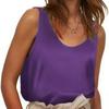 Sleeveless Satin Round Neck Women's Vest - European & American Style