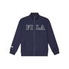 Letter Logo Printed Stand Collar Casual Knitted Jacket Men Jacket Deep-Navy F11M419504F-NV