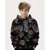 Boys 3D Graphic Skull Hoodie Long Sleeve Spring Fall Fashion Streetwear Polyester Kids 4-12 Years Hooded Outdoor Casual Daily Regular Fit