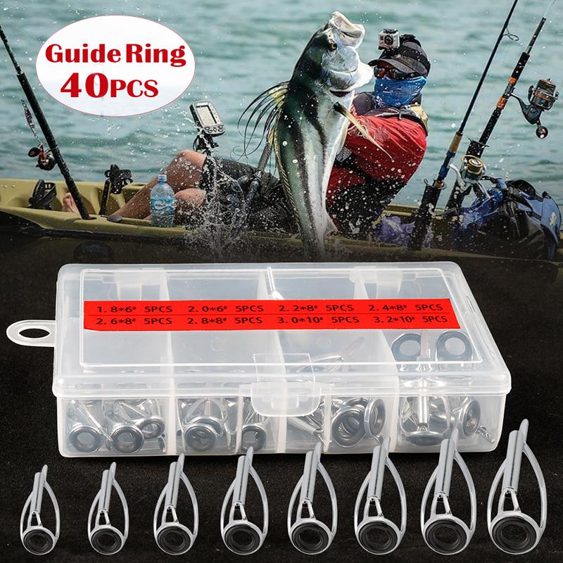 High-quality Fishing Rod Guide Ring 40 Pieces Fishing Guide Ring Sea Fishing Fishing Guide Ring Fishing Tool