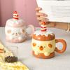 Birthday Gift Cake Cup Cute Mug Girls High Value Ceramic Cup Children's Design Sense Niche with Cover