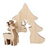 Wooden Christmas Tree with Removable Deer 18.5x15.5 Cm