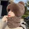 Pullover Hat Scarf Integrated Women's 2024 New Winter Versatile Electric Vehicle Cycling Warm Artifact Windproof Neck Protection
