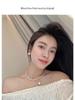 S925 Silver Mother-of-Pearl Pearl Necklace for Women - High-End, Lustrous, Round Beads On Clavicle Chain, Trendy Choker Design.