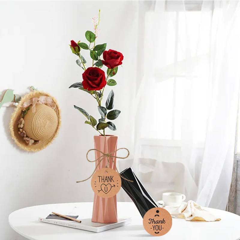 About 50PCS Kraft Paper Tags DIY Handmade/Thank You Multi Style Crafts Hang Tag With Rope Labels Gift Wrapping Supplies Wedding Favors