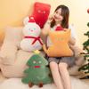1pc Christmas Decor Stuffed Plush Toys Lovely Snowman Cat Christmas Tree Plushie Pillow Kids Nice Gifts