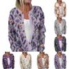Women's Fashion Long Sleeve Christmas Snowman Snowflake Print Jacket Cardigan
