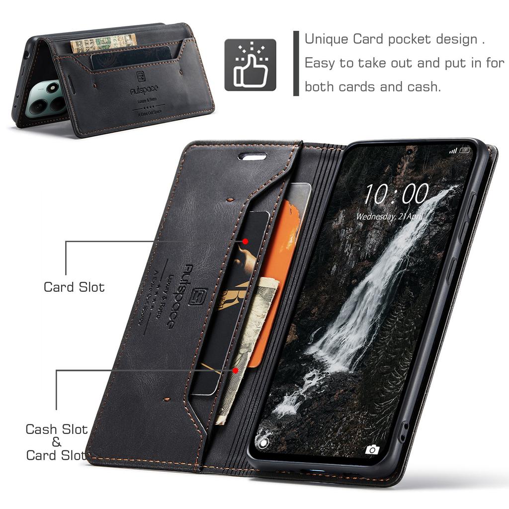 Premium Vintage Leather Wallet Case for Redmi Note 9-14 Series & POCO M2/M5S/X5/X7 - Flip Cover, Card Slots, Shockproof Retro (4 Colors)