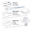 3PCS Professional Stainless Steel Dental Instrument Probe Set Dentist Dental Mouth Mirror and Sickle Scaler Hygiene Cleaning Kit
