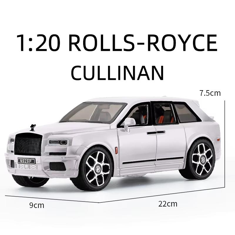 New Large 1:20 Rolls-Royce Cullinan SUV Alloy Model Car Modified Metal Die-casting Boy Toy Car Pull Back Sound and Light Six-door Children's Gift