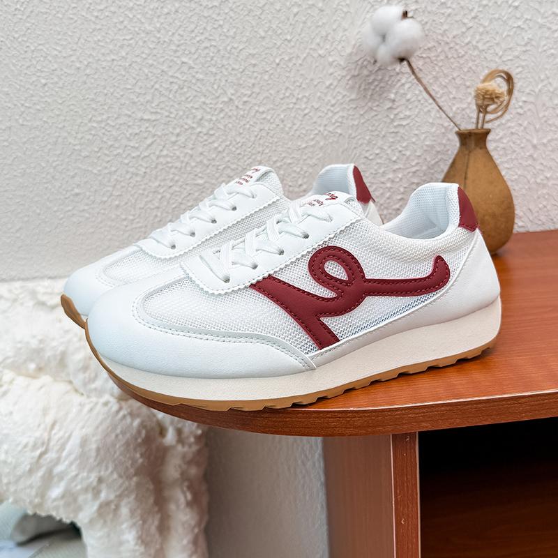 Fashion Hot Selling Women Colorful Sneaker Low Top Girls Students Soft Pink Sport Shoes Yellow Red Casual Shoes Lace Up Flat Sole Summer