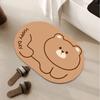 Cartoon Bear Diatom Mud Mat Dirt Resistant Bathroom Absorbent Quick Drying Mat Toilet Door Non-slip Mat
