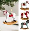 Christmas Hanging Horse Figurines Resin Rocking White Horse Ornament Eye-catching Festive Atmosphere Decorations