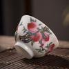 Ceramic Tea Cup Peach of Longevity Hand Painted Master Cup Chinese Gongfu Tea Set Birthday Gift Porcelain Crafts