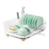 Dish Drying Rack Plastic Visualize Diversion Effluent Dish Diversion Rack for Chopsticks Bowl Plate Spoon Transparent