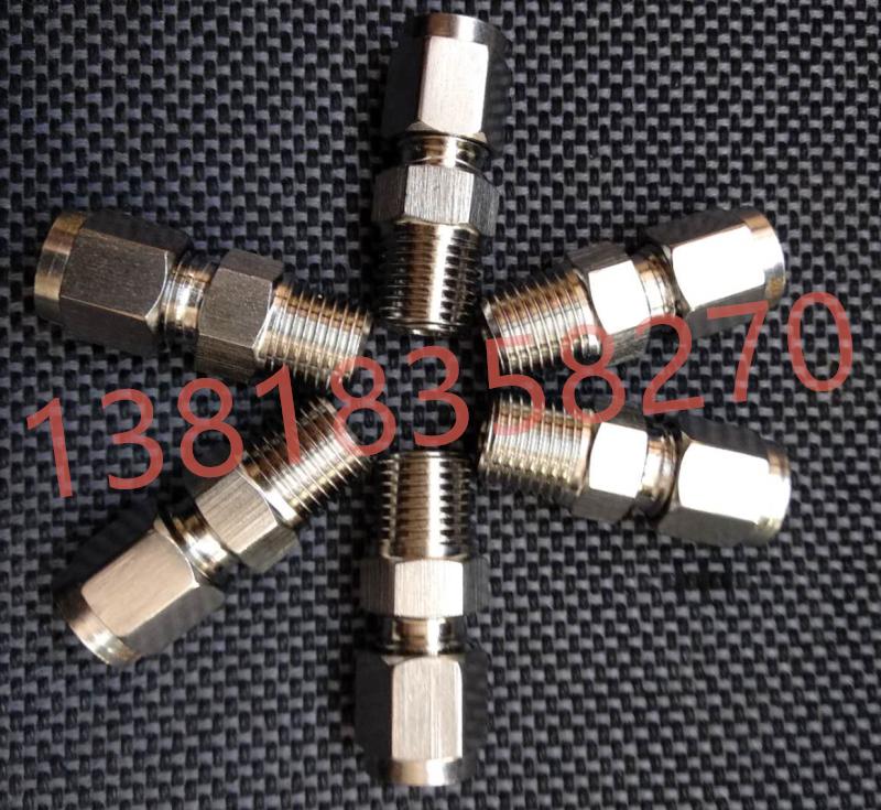 304 Stainless Steel Compression Straight Connector NPT 1/8 To Metric 6mm Tube Adapter
