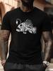 Men's Bold Fish Bone Graphic T-Shirt - Crew Neck, Comfort Fit, Perfect for Summer Activities & Workouts