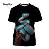 Cobra Series 3D Printed Men's Casual Short Sleeved T-shirt