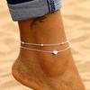 Women Anklet Bohemian Layered Heart Anklet Beach Anklets On Foot Ankle Bracelets For Women Leg Chain