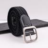 Braided Belt Men Women Hole-Free No Punching Square Oval Buckle Solid Waistband Casual Elastic Knitted Lazy Belt for Jeans Dress