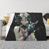 Xiao Genshin Impact Blanket Flannel Spring Autumn Anime Breathable Super Warm Throw Blankets for Bedding Travel Bedding Throws
