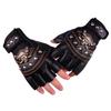 Men's Breathable PU Leather Half-Finger Cycling Gloves - Non-Slip, Fingerless Design for Outdoor Sports, Biking, Fishing, and Motorcycling.