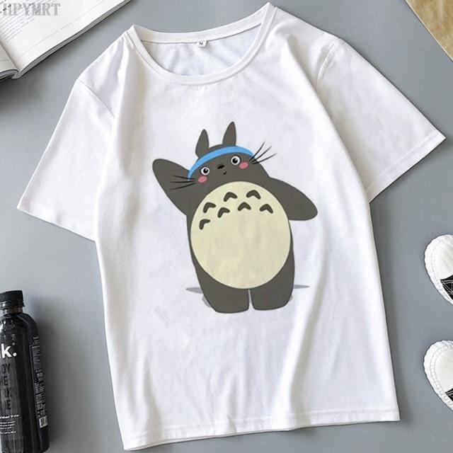 Plus Size Tops Women 'S T -Shirt Fashion Funny Totoro Print T Shirt Summer Harajuku Streetwear O -Neck Short Sleeve Tshirt Clothing